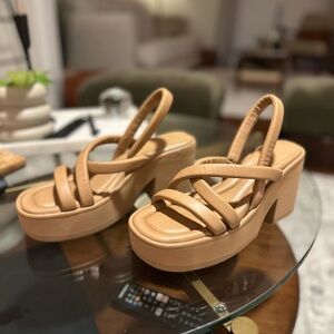 Paloma Barcelo Sandals Marine Constance Chunky Wedge $380 MSRP! 40EU 10US Women